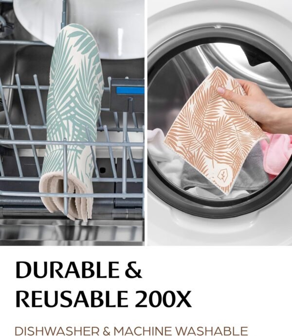 Swedish Dish Cloths for Kitchen - Reusable Dishcloths for Washing Dishes - Each Cellulose Dish Cloth Replaces 15 Rolls of Paper Towels and is More Absorbent than a Sponge - Dishcloth Set of Six - Image 8