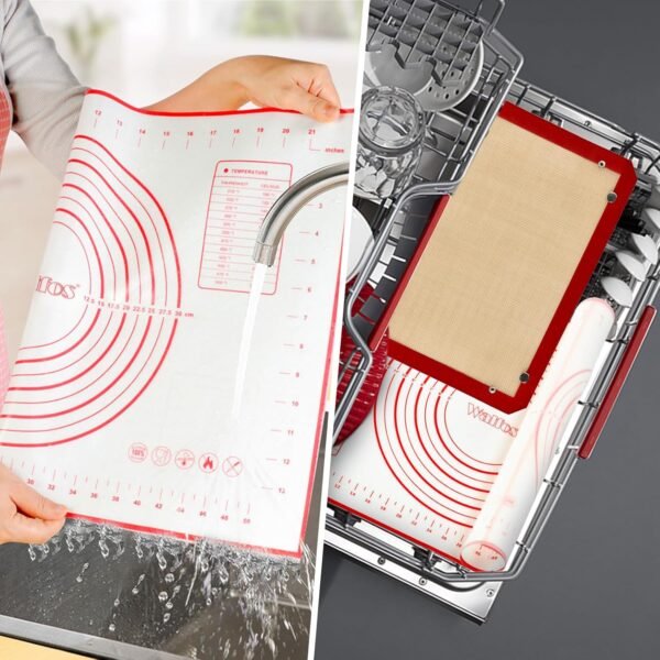 2 Pack Non-slip Pastry Mat Extra Large with Measurements 16"*24" for Silicone Baking/Counter Mat, Dough Rolling Mat,Oven Liner,Fondant/Pie Crust Mat By Folksy Super Kitchen - Image 4