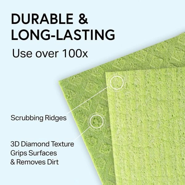 Swedish Dishcloth Cellulose Sponge Cloths – Bulk 10 Pack of Eco-Friendly No Odor Reusable Cleaning Cloths for Kitchen – Absorbent Dish Cloth Hand Towel (10 Dishcloths – Assorted) - Image 7