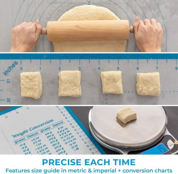 XXL SIZE Silicone Pastry Mat For Rolling Dough Non Slip Extra Large - 23,5'' x 31,5'' Dough Mat for Rolling - Rolling Mat For Dough with Measurements - Nonstick Fondant Mat - Large Silicone Baking Mat - Image 4