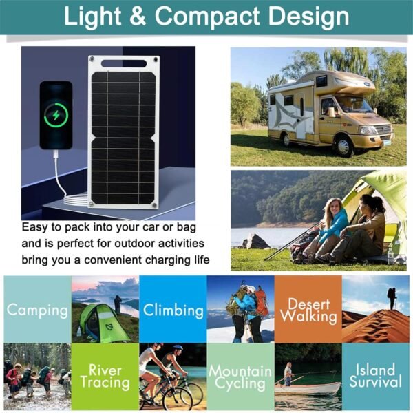 2PCS Mini 5V 6W USB Solar Panel, Portable 5 Volt 6 Watt High Efficiency Monocrystalline Solar Panel Battery Charger for Cellphone Power Bank Camera Fan Camping Lantern etc. - Image 6