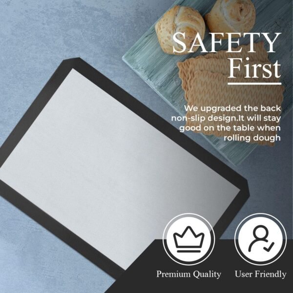 2 Pack Extra Large Silicone Baking Mat (19'x27') with Measurement Indicators, Non-Slip Surface, and Pastry Mat Sheet for Dough Rolling - Perfect for Creating Cookies, Macarons, and Bread - Image 6