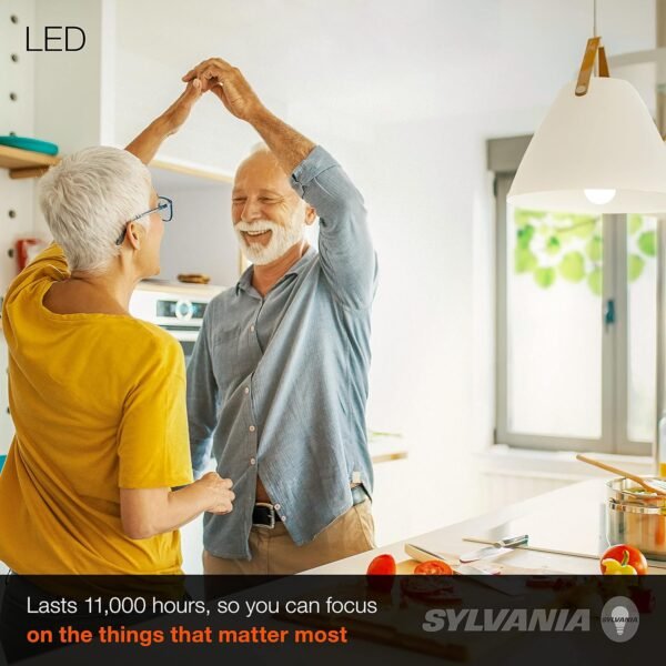 SYLVANIA LED Light Bulb, 100W Equivalent A19, Efficient 14W, Frosted Finish, 1500 Lumens, Bright White - 4 Pack (78102) - Image 3