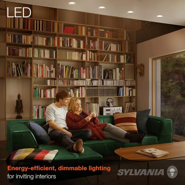 SYLVANIA ECO LED BR30 Light Bulb, 65W = 10W, Dimmable, Frosted Finish, 650 Lumens, 2700K, Soft White - 4 Pack (40870) - Image 5