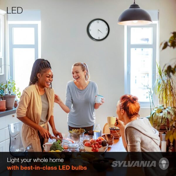 SYLVANIA LED Light Bulb, 100W Equivalent A19, Efficient 14W, Frosted Finish, 1500 Lumens, Bright White - 4 Pack (78102) - Image 4